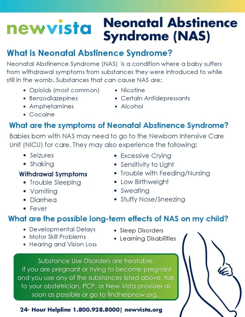 Neonatal Abstinence Syndrome (NAS) What is Neonatal Abstinence Syndrome Neonatal Abstinence Syndrome (NAS) is a condition where a baby suƯers from withdrawal symptoms from substances they were int-2