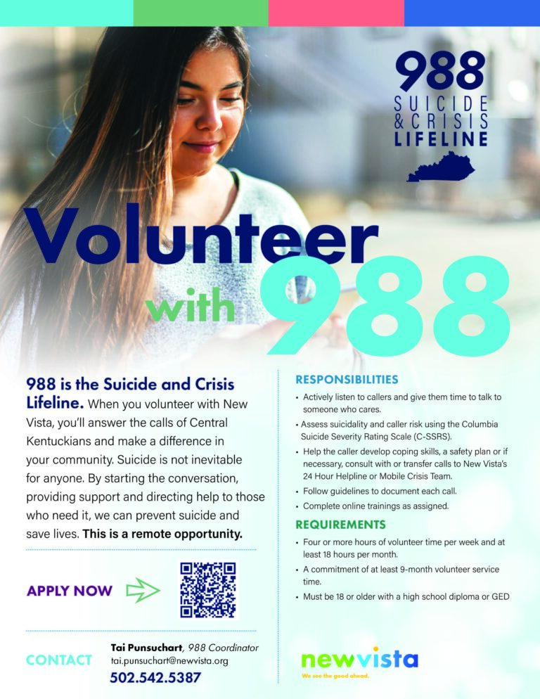 New Vista 988 Volunteer Flyer